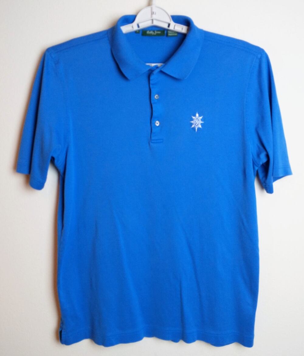 Bobby Jones Golf Polo Shirt Mens L Blue 100% Peruvian Pima Cotton Luxury Sport